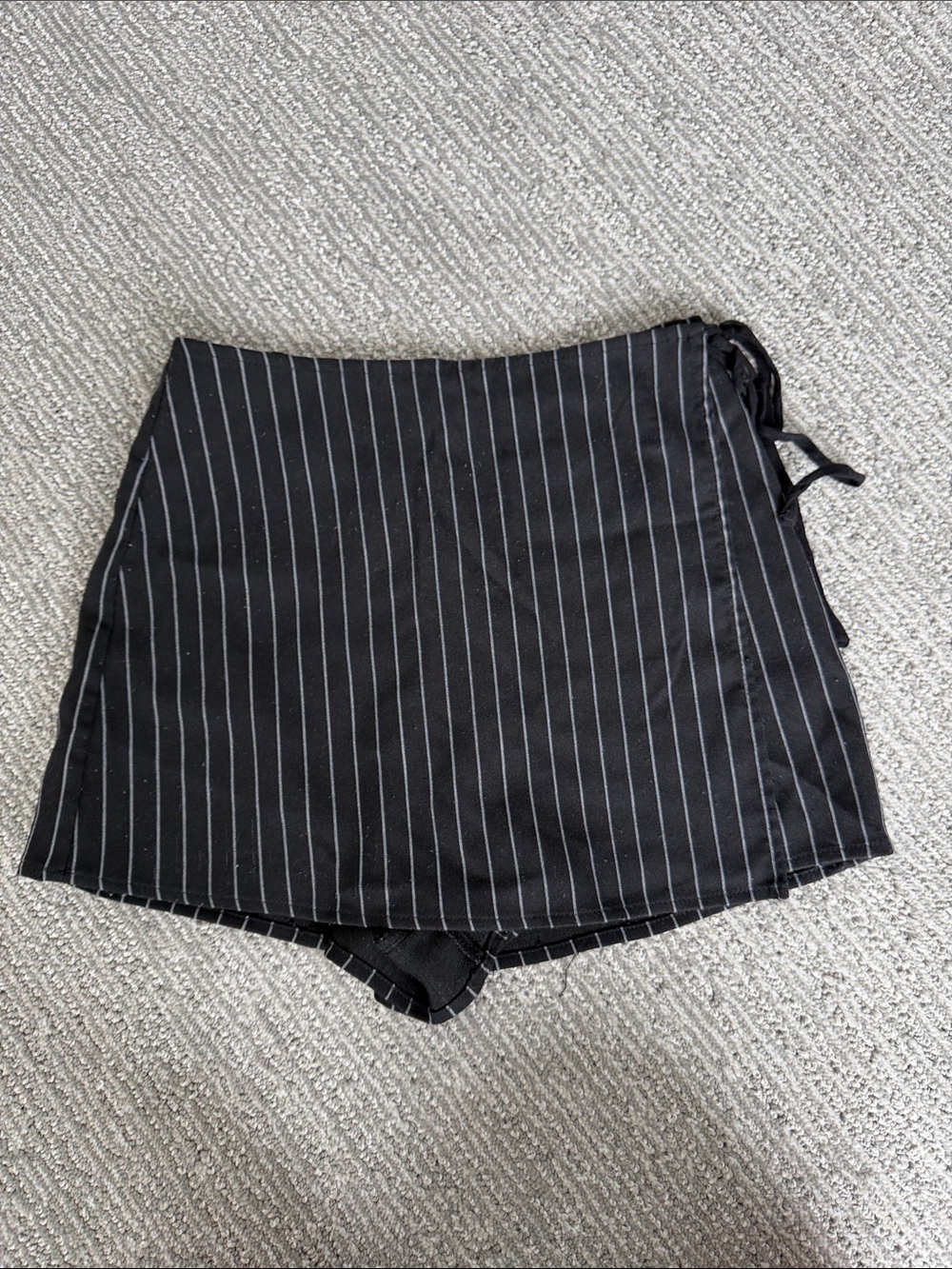 Forever 21 Black Pinstripe Wrap Skort